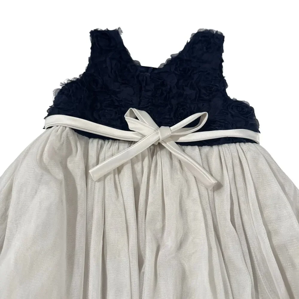 American Princess Toddler Girl 4T Formal Navy Dress - Picture 7 of 7